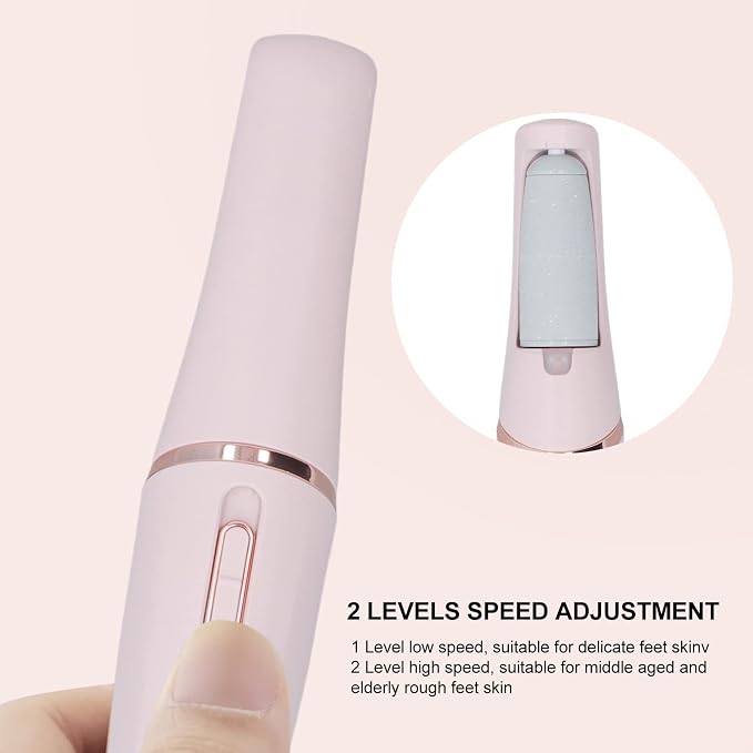Electric Foot Grinder Callus Remover File for Feet 2 Levels Speed Setting Ergonomic Design USB Charging Grinder