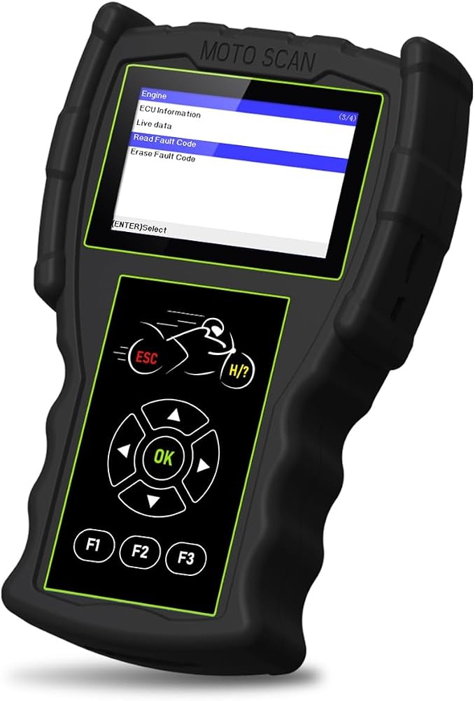 Motorcycle System Engine Diagnostic Test Tool M100 Pro Moto Scanner Code Readers Scan Tools Dual System Detection Moto Scanner+Battery Tester Multilingual with 16 Model Cables Standard Version