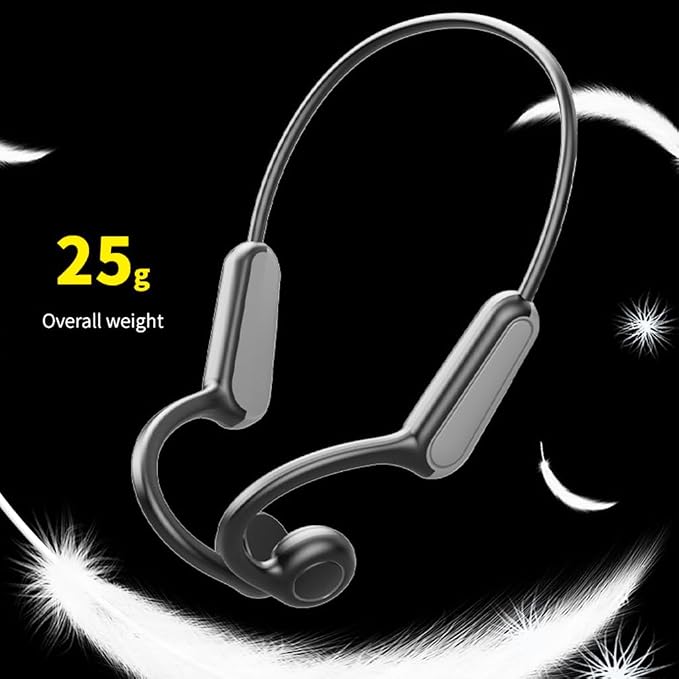 AYI True Bone Conduction Bluetooth Headphones Open Ear Headset Painless Wear Stereo Earphone 11H Playtime Lightweight Stable & Comfortable Sports Headphone for Driving Bicycling Running Skiing-White