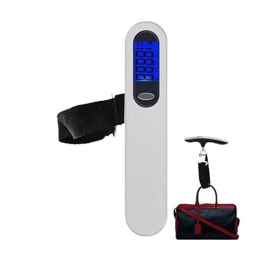 4pcs Portable Stainless Steel Hand Luggage Electronic Scale - 50kg/10g, Digital LCD Backlight