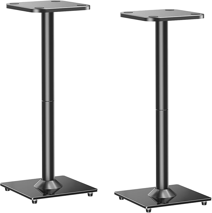 MOUNTUP Universal Speaker Stands Pair for Surround Sound Home Theater, 31" Height Floor Speaker Stands Max 22LBS, Bookshelf Studio Satellite Speakers Fit Klipsch Polk Yamaha, Non Slip Pad Easy Install