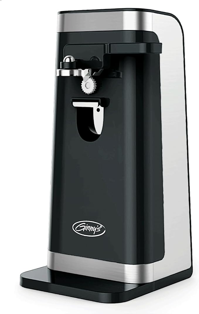 Montgomery Ward Ginny's 50W Electric Can Opener with Stainless Steel Blade and Knife Sharpener (Black)