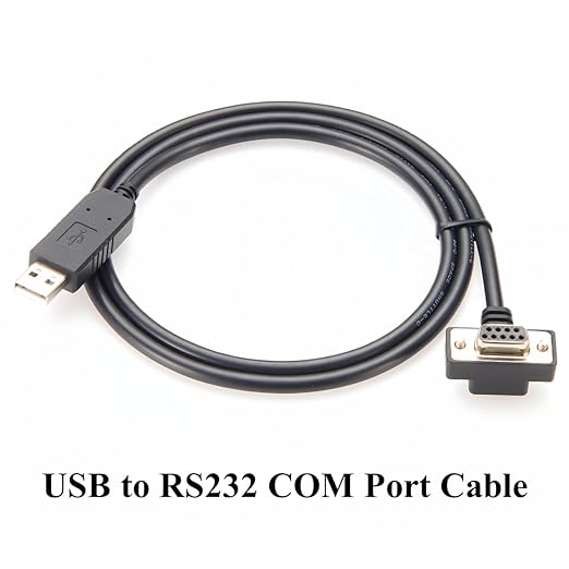 90 Degree Low Profile Slim DB9 RS232 Serial Cable with FTDI FT232RNL USB 2.0 to D-Sub 9Pin Female COM Port Converter Cable for PLC, POS Terminals, CNC, Modems (4Pin Down, 1M/3.28FT)