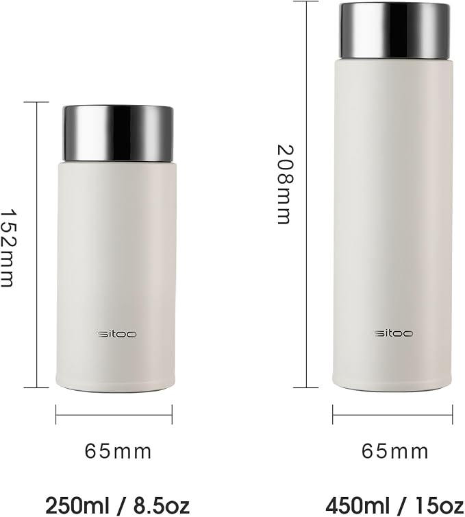 Vsitoo 8.5oz self-cleaning Mini Insulated Water Bottle,Stainless Steel Vacuum Flask,AI Self-Clean,30-Day Battery Life,BPA-Free,Perfect Small Water Bottle for Travel, Purse,White