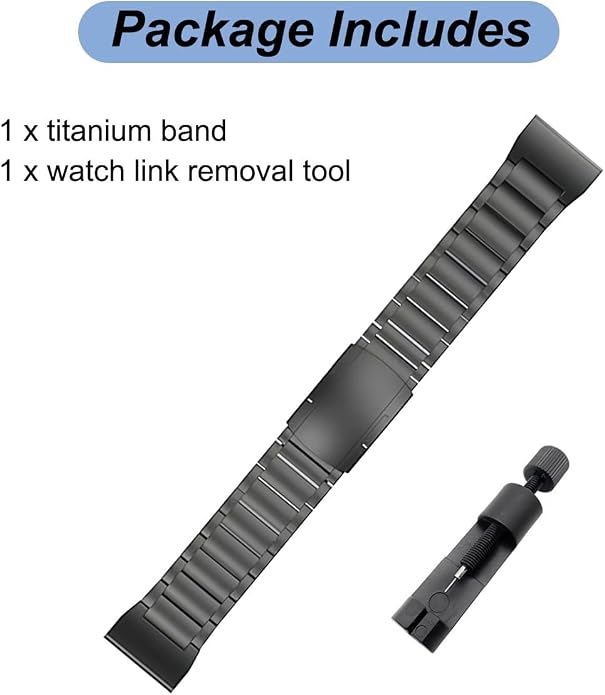 Titanium Band for Garmin Fenix 8 (51mm)/Fenix 7X/6X/5X/Fenix 3 HR, Descent Mk2i Mk2, Tactix 7, Enduro 2 3, Epix Pro Gen 2 (51mm) - 26mm Quick Fit Watch Band Metal Strap for Garmin Watch