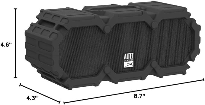 Altec Lansing LifeJacket - Waterproof Bluetooth Speaker, Wireless & Portable Speaker for Travel & Outdoor Use, 30 Hour Playtime & 50 Foot Range, Black