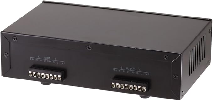 Monoprice 2-Channel A/B Speaker Selector - Black With Volume Control, Built In Independent Volume Controls, Accepts Wire Gauges Up To 14AWG