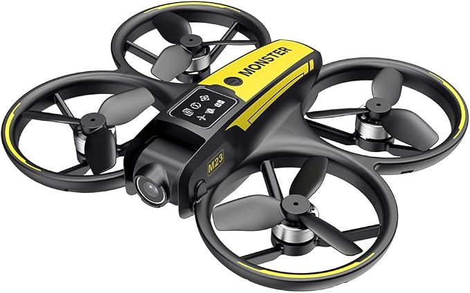 CloudWings Drone with camera for kids and Remote – Beginner RC Drone for Kids with Brushless Motor, Optical Flow Hover, One-Key Takeoff, FPV Video (black and yellow 1 Batteries)