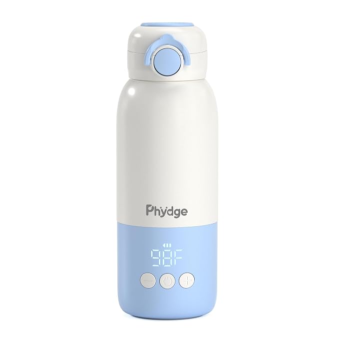 Portable Bottle Warmer for Travel,12.5oz Cordless Baby Milk Warmer on The go for Formula,Breastmilk,Water,3 Mins Fast Heating & Precise Temp Control Travel Essential