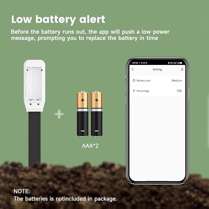 Zigbee Smart Soil Sensor, Temperature and Moisture Meter with Tuya App Control, Garden and Greenhouse Monitor