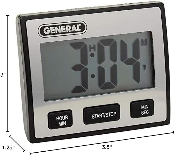 General Tools TI110 LCD Timer, Waterproof with Jumbo Display, 3x3