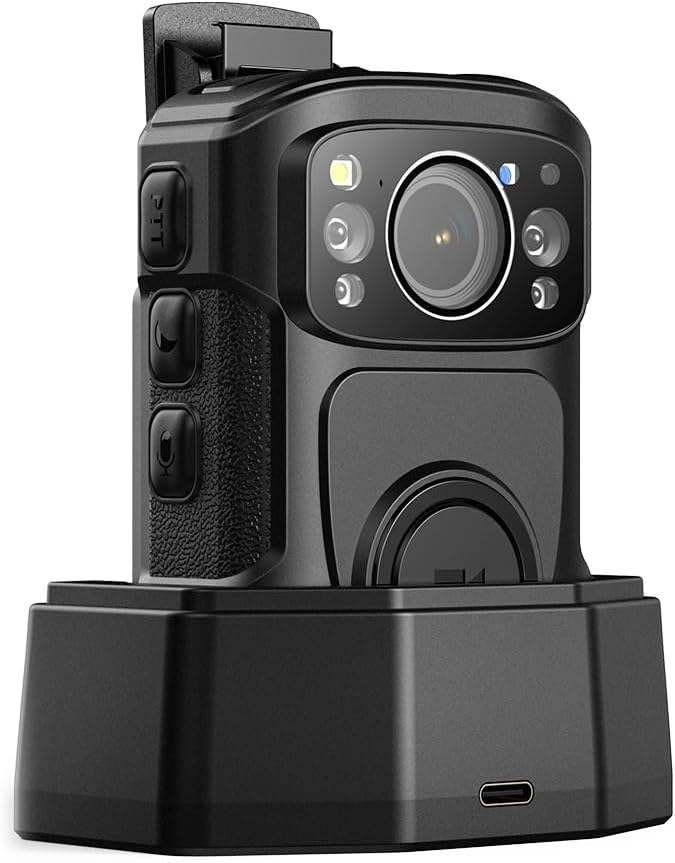BOBLOV B4K5 256GB 4K Body Camera,3400mAh IP68 Waterproof GPS Police Body Cams for 11Hrs Video Record, Provide Charging Dock, Night Vision Video Camcorder for Personal, Guard Civilians(256GB)