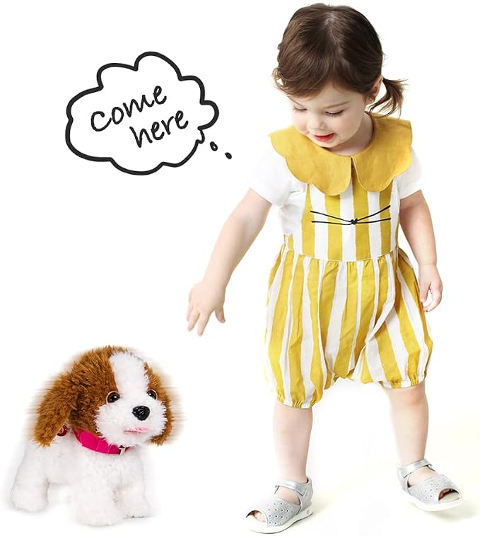 WEofferwhatYOUwant Interactive Voice Command Robot Dog – Plush Goldendoodle Teddy Toy – Responds to 12 Commands – Walks, Barks, Dances, Sings – Smart Talking Robotic Pet for Kids, Toddlers, Seniors