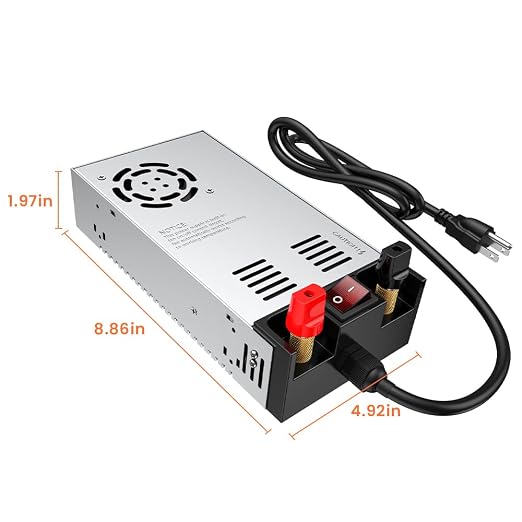 Denfix Upgraded 110V to 12V Converter ,New Version with On/Off Switch, AC to DC Power Supply Max 50A 600W