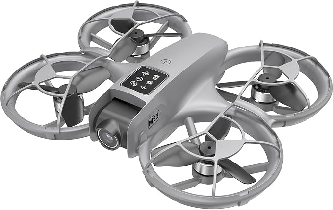 CloudWings Drone with camera for kids and Remote – Beginner RC Drone for Kids with Brushless Motor, Optical Flow Hover, One-Key Takeoff, FPV Video (grey, 2 Batteries)
