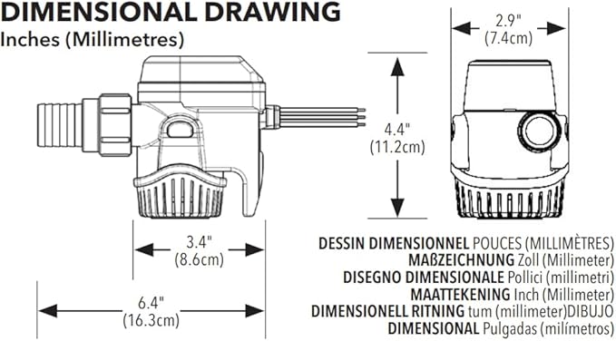 1100 Gph Rulemate Auto Bilge Pump