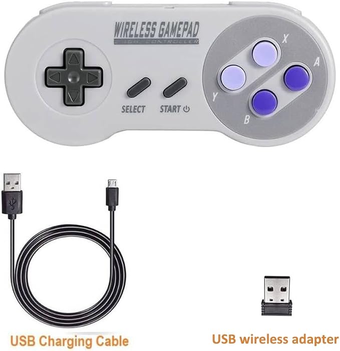 ZAMPAM Wireless Controller for PC, Gamepad with USB Wireless Receiver Compatible with Windows,iOS,Liunx,Android Device(Does not work with Mini SNES, Super Nintendo)