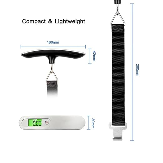 Luggage Scale, Digital Luggage Weight Scale Mini Scale 50Kg High Precision Portable Electronic Weighing Scale Handheld Suitcase Hanging