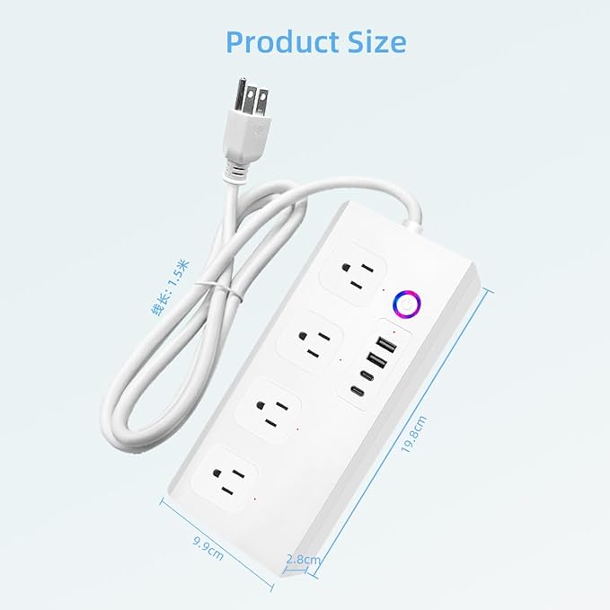Smart Power Strip, UseeLink ZigBee Surge Protector,White