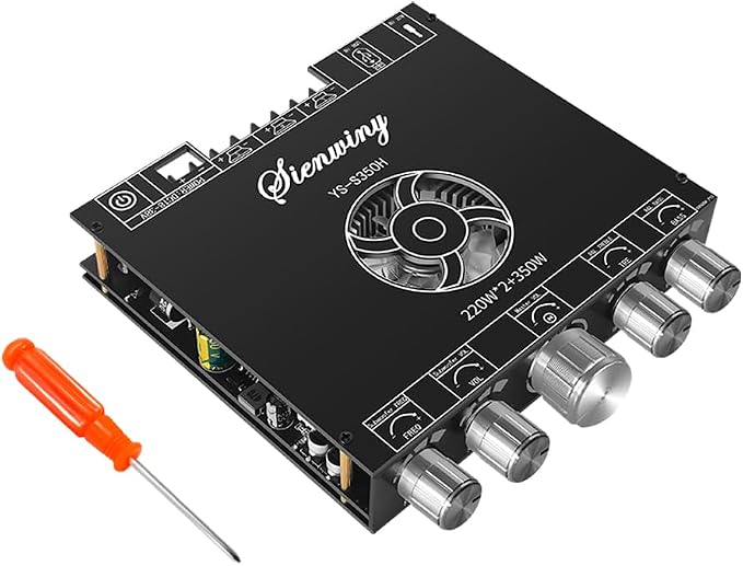 S350H 2.1 Channel Amplifier Board,220W+220W+350W Power Output, 5.1 Amplifier Board DC18-38V TPA3251 AMP Board BT/AUX/USB Input for DIY Wireless Speakers for DIY Wireless Speakers