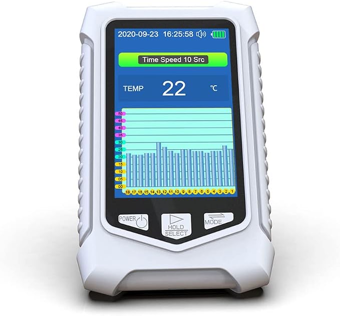 Portable O3 Meter Ozone Detector 3.5 Inch TFT Multifunction Air Quality Monitor for Air Quality Temperature Humidity Detection, Handheld Ozone Meter Tester for Home Office Use