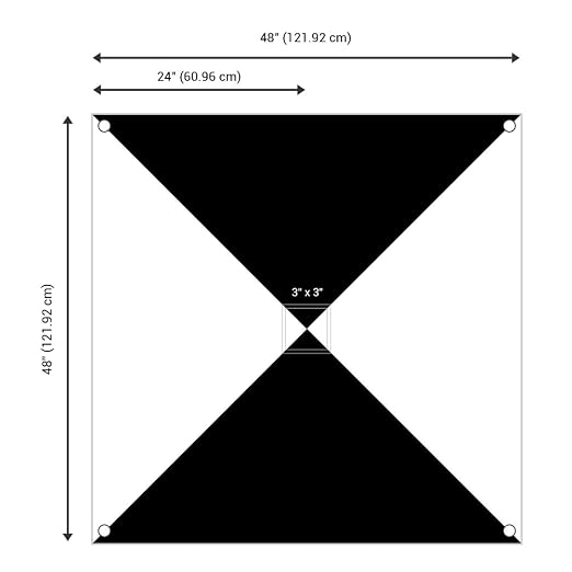 Sky High Bull's-Eye (48"x48") Drone Ground Control Point GCP - UAV Aerial Target for Mapping & Surveying (6 Pack) | Center Passthrough (Black/White Markers) | Pix4D & DroneDeploy Compatible