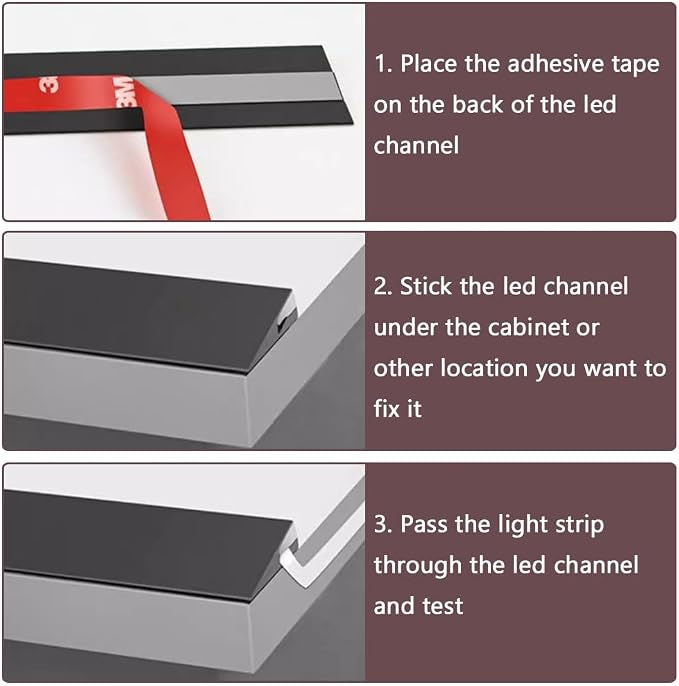 5 Pack LED Aluminum Channel Profile Under Cabinet, Self Adhesive Ultra Thin Invisible Lights Profile for Wardrobe Collection Cabinet Kitchen Shelf Workbench, No Light Strip (Grey, 19.6inch)