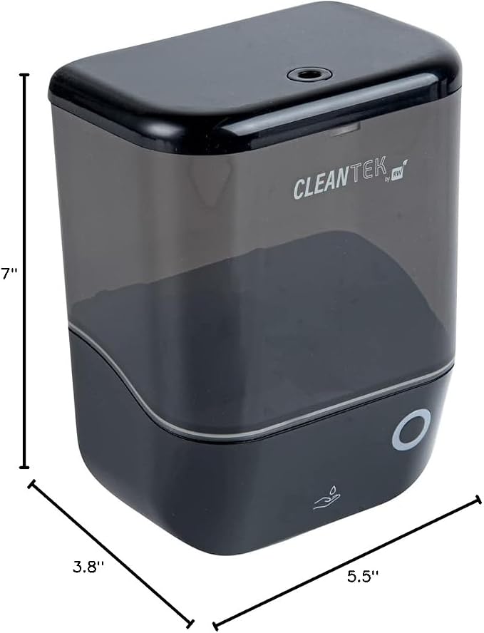 Restaurantware Clean Tek Professional 34 Ounce Automated Soap Dispenser 1 Touchless Wall-Mountable Soap Dispenser - With Security Key Black Plastic Soap Dispenser Transparent For Liquid Soap