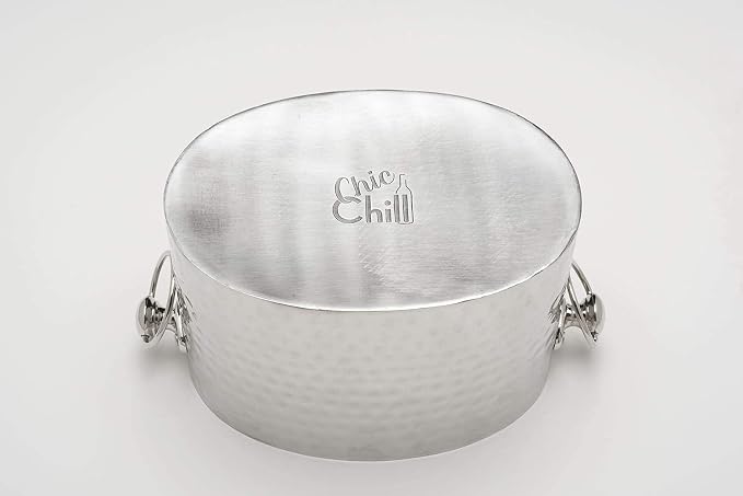 1-Bottle Wine Chiller Ice Bucket | Keeps Wine & Champagne Bottles Cold Without Touching Ice | Wine Bucket | Handcrafted Artisan Design | Patented Technology | Stainless Steel