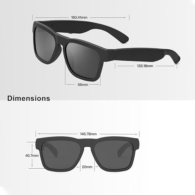 OhO sunshine Bluetooth Audio Sunglasses, Lightweight Open Ear Sport Glasses, 10H Playtime,Water Resistant with Voice Control