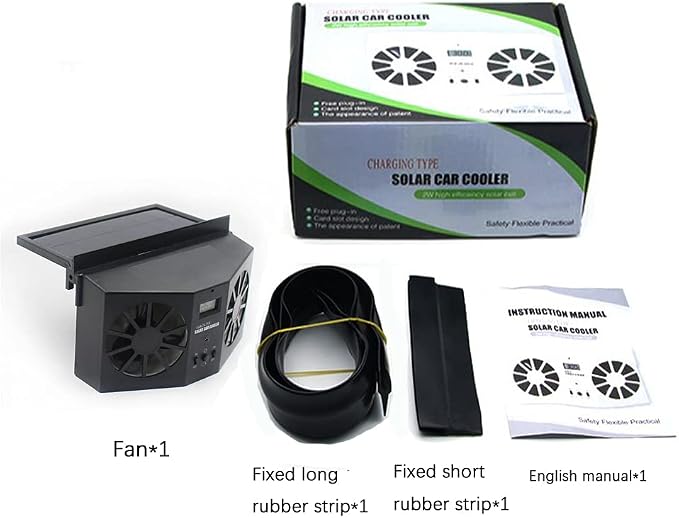 CYDZSW Car Solar Powered Exhaust Fan,Air Flow Window Fans,Solar Powered Exhaust Fan 2W (Black)
