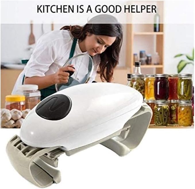 Can Opener, Automatic Can Opener for Glass Jars & Bottles - One-Touch Effortless Kitchen Tool
