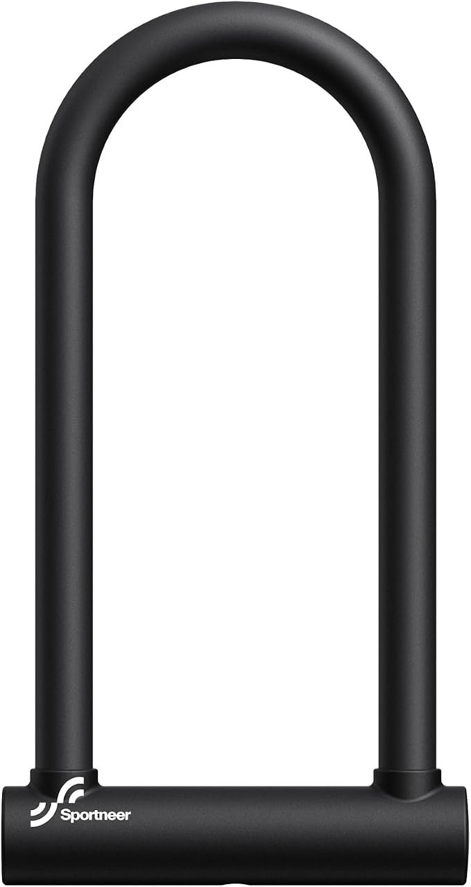 Sportneer Bike U Lock - 18mm Shackle Heavy Duty Anti Theft Bike Locks with 3 Keys - Bicycle U-Locks with Sturdy Mounting Bracket for Road, Mountain, Electric & Folding Bike, Size 11.5''x6.25''