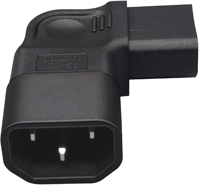 (10Packs) IEC320 C14 to C13 Right Angle Power Adapter,C14 to C13 90 Degree Left Turn Power Extension Adapter,PDU Plug/Socket 90 Degree Wall-Mounted LCD TV