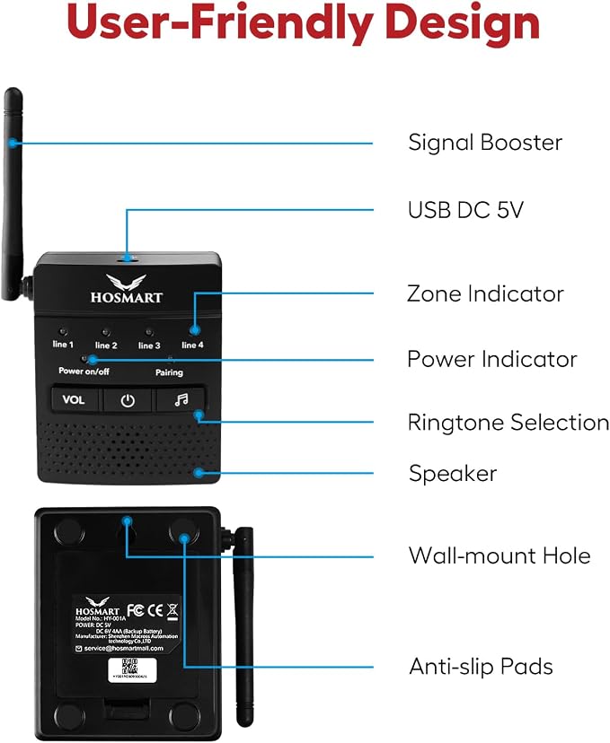 1/2 Mile Hosmart Driveway Alarm Wireless Sensor System & Driveway Sensor Alert System Weatherproof Security Outdoor Motion Sensor & Detector