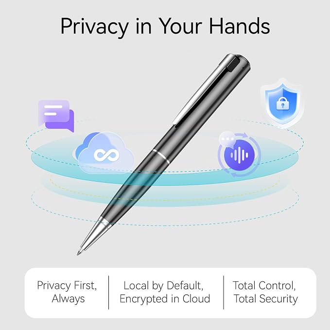 AI Voice Recorder, Note Ai Voice Recorder Transcription Summary & Mind Map, Ai Note Taking Device Supports 150 Languages, App Control, AI Recording Pen for Meetings, Lectures, Interviews, Calls