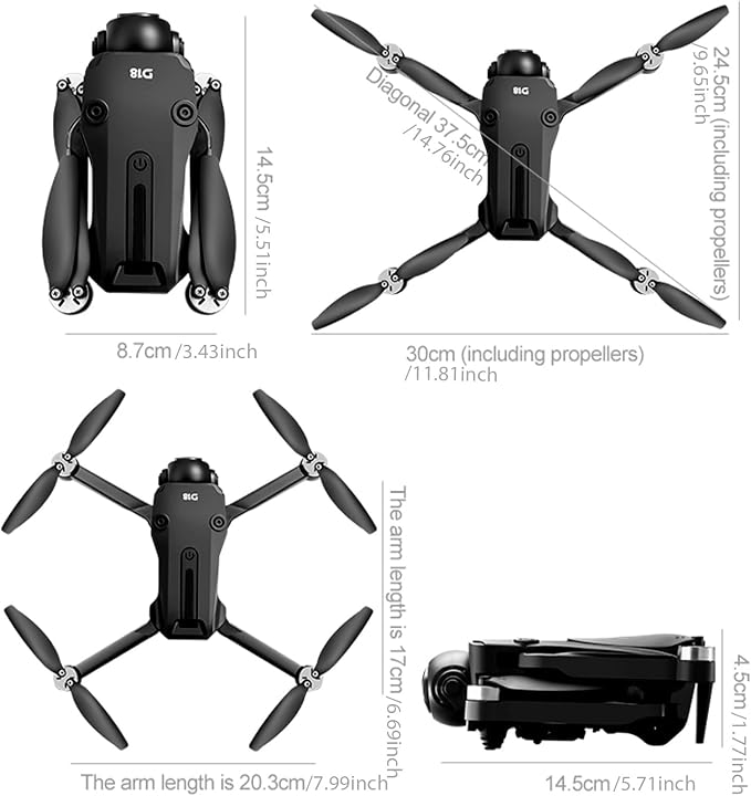 Drone with Dual 2K HD Camera for Adults&Beginner, WiFi FPV Drone,LCD Screen RC,Gesture Selfie&Waypoint Flight,150 Tilt Camera,One-Key Takeoff/Landing,45Min Flight,2 Batteries,Gift for Men