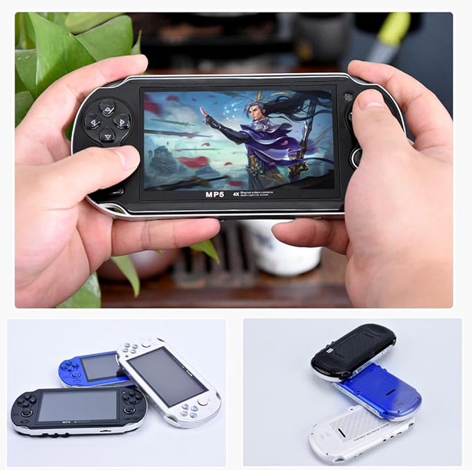 HLF 4.3 inch Retro Video Game Console Build 2200 Games for Multiple Emulators Dual Joystick Ergonomics Appearanc Support Instant Save/Load Portable Console Game Player MP3/4 Gifts (Black)
