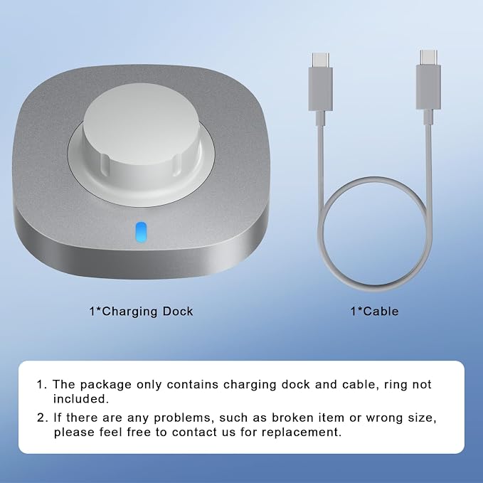 ZOOROO Charger Compatible with Aura-Ring 4 Size 6, Fast Charging Dock with USB-C Cable for Aura-Ring Accessories