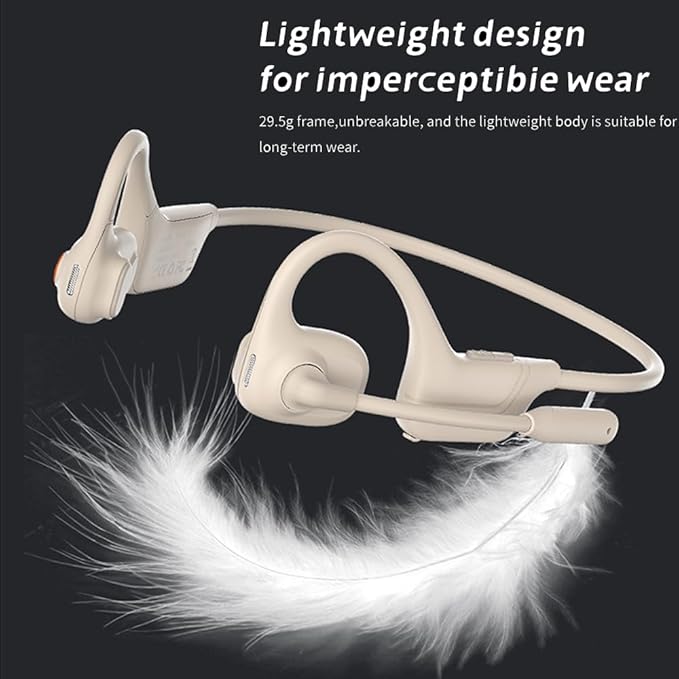 AYI Open Ear Air Conduction Bluetooth Headphone Dual Mic Rotatable Boom Mic Active Noise Cancellation IPX5 Waterproof Bluetooth 5.4 Pain-Free Design for Sports Work Outdoor Activities-DG Black
