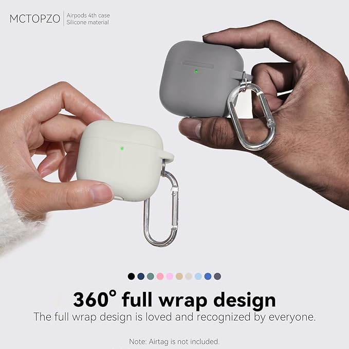 for AirPods 4 Case 2024 Come with Cleaner Kit,Soft Silicone Protective Cover for Apple AirPods 4th Generation Cases with Keychain,Compatible with AirPod 4 Case for Women Men-Light Grey