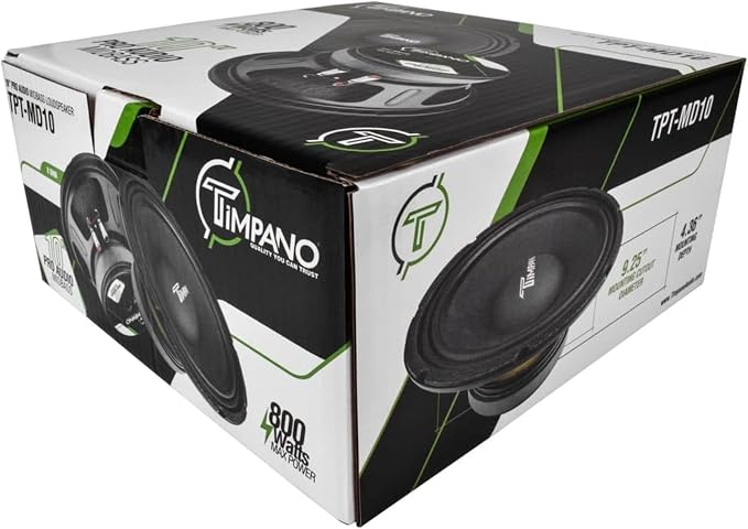10 Inch 650W 8 Ohm Mid Bass Pro Car Audio Speaker by Timpano