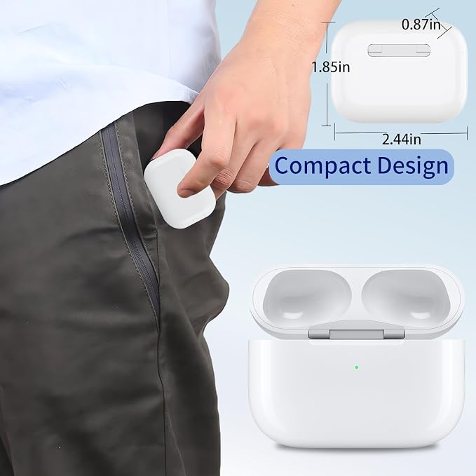 Wireless Charging Case Compatible with AirPods Pro 3 Generation(2025), USB-C Port Airpods Pro 3 Charging Case Replacement,No Airpod Pro 3