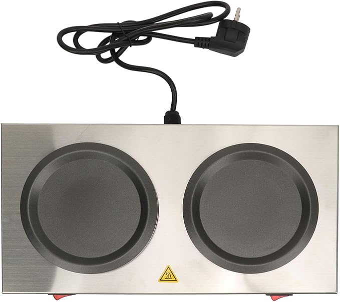 Commercial Coffee Warmer Dual Decanter Warmer Plate, Stainless Steel Portable Warmer for Standard Glass Decanter, Suitable for Cafe, Break Room, Buffet, Event and Commercial Use