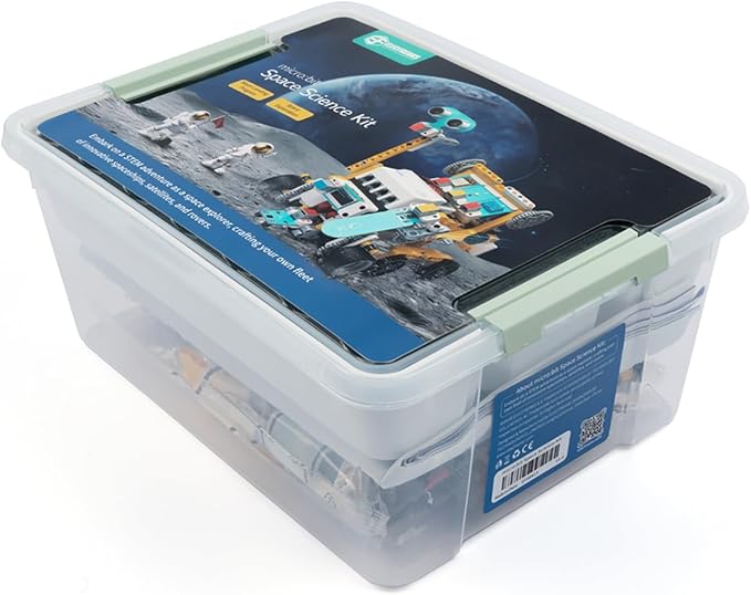 ELECFREAKS Micro:bit Space Kit with Nezha Pro Expansion Board 8+ Space Learning Projects,microbit Starter Planet X Sensors Kit with Closed Loop Motor(Without Micro:bit)