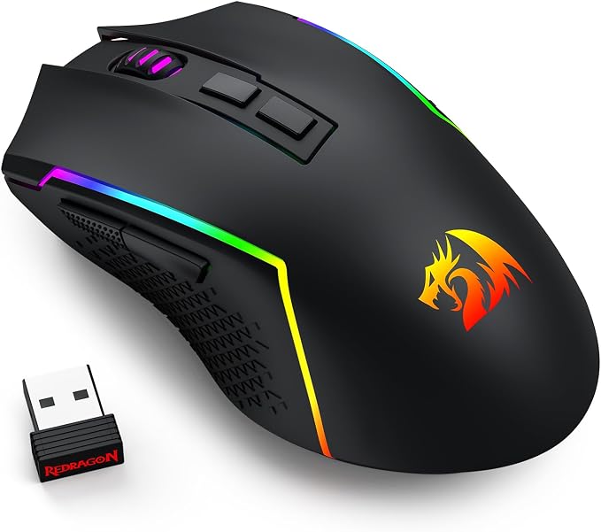 Redragon S163 3-Mode Wilreess Gaming Keyboard & Mouse Combo, 108 Keys K689 PRO RGB Gasket Keyboard and 8000 DPI M693 Gaming Mouse Bundle, Convenient Shared Dongle
