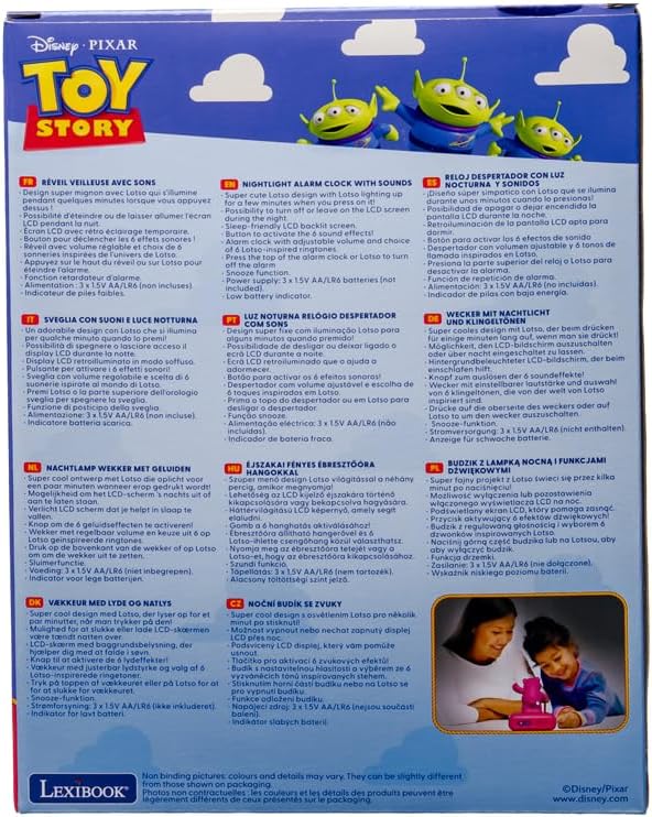 Lexibook, Lotso Alarm Clock, Toy Story 6 Ringtones, Sound Effects, Backlit LCD Display, Snooze Function, RL800TS1