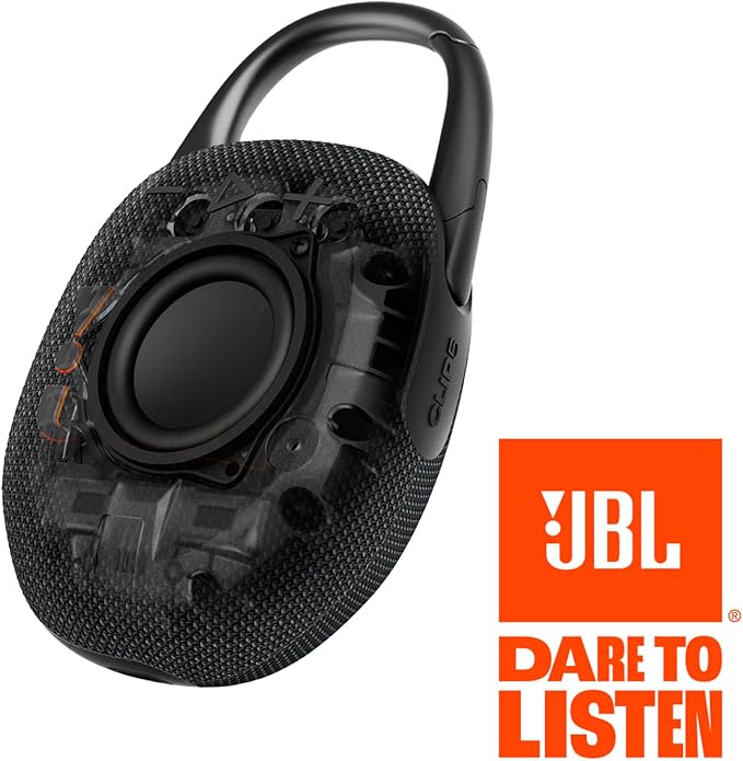 JBL Clip 5 - Ultra-Portable, Waterproof & Dustproof Bluetooth Speaker, Big JBL Pro Sound with Punchy bass, Integrated Carabiner, Up to 12 Hours of Play, Made in Part with Recycled Materials (Squad)