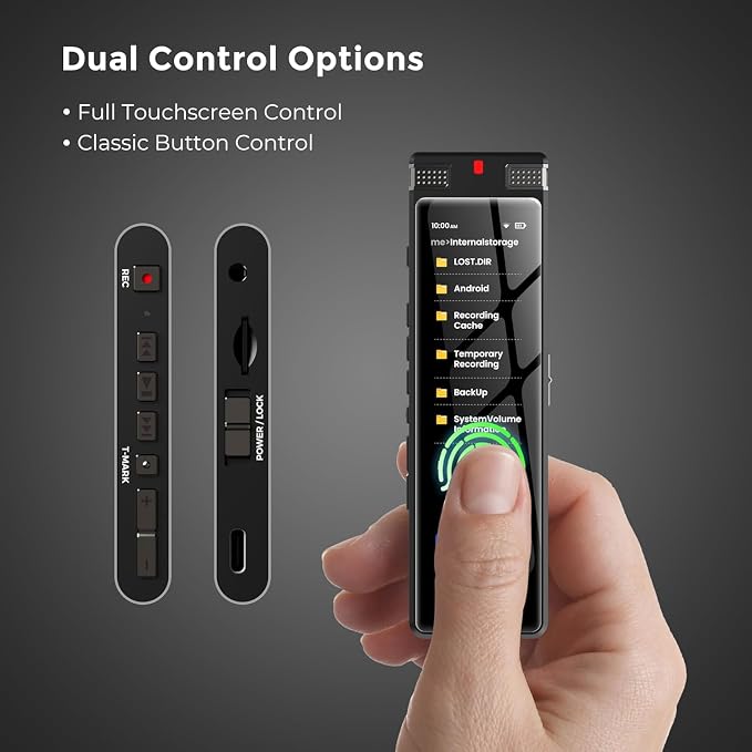 8GB AI Voice Recorder, TIMMKOO Digital Voice Recorder with Playback, Offline Transcribe and Online Summarize/Mindmap/Translation Base on AI Technology, Voice Activated Audio Recorder (Black