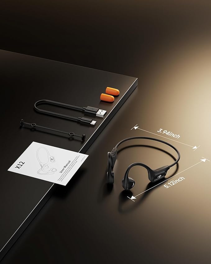 PSIER Bone Conduction Headphones, 2026 Upgrade Bluetooth 6.0 Open Ear Headphones, 10Hrs Playtime Wireless Earbuds with Mic, 23g Lightweight Comfort, IPX5 Waterproof Running Headphones for Gym, Outdoor